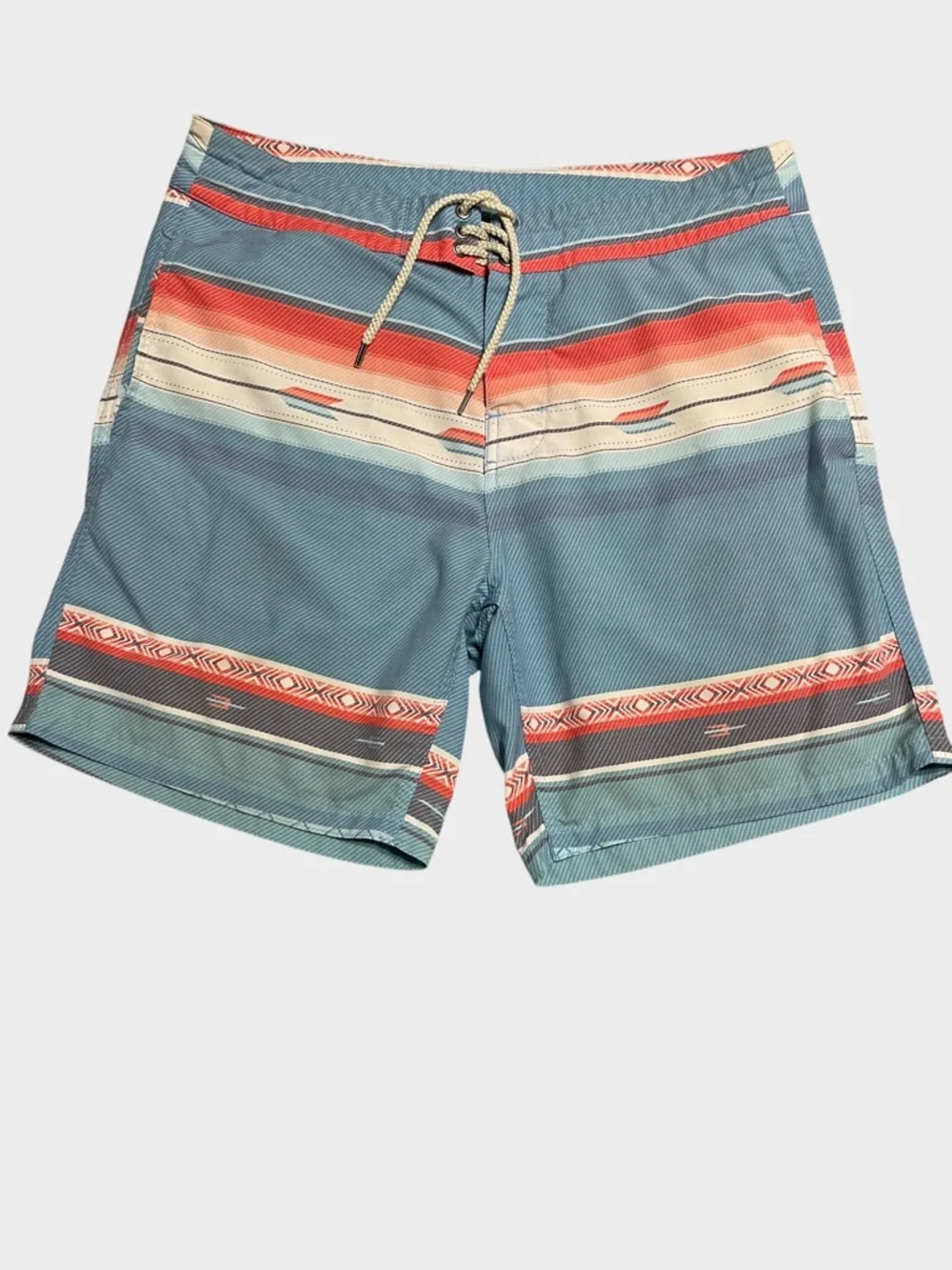 Faherty Sunset Arrow Redux Board Shorts Men 33 Lightweight Cruise Vacation Surf